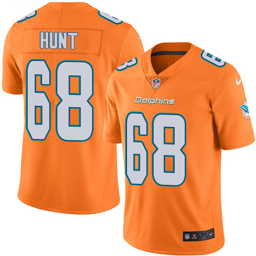 Nike Miami Dolphins 68 Robert Hunt Orange Green Youth Stitched NFL Limited Rush Jersey